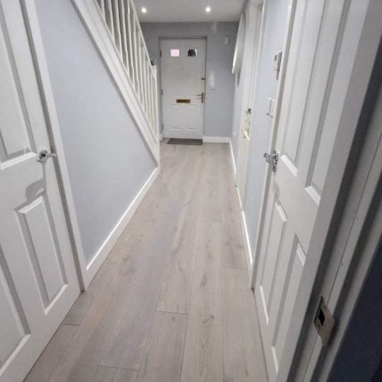 Light grey wash solid oak flooring